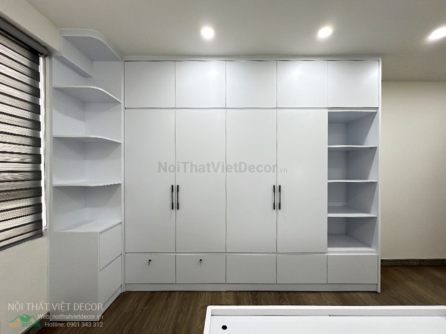 Nội Thất Việt Decor thiết kế thi công cải tạo nội thất, hoàn thiện căn hộ 3 phòng ngủ chung cư Tecco phường Linh Đồng thành phố Thủ Đức phòng ngủ master