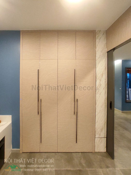 Nội Thất Việt Decor thiết kế thi công nội thất, tủ bếp gỗ công nghiệp An Cường, biệt thự 4 tầng tại dự án Lovera Premier Bình Chánh Tp Hồ Chí Minh, phòng ngủ 2, tủ quần áo