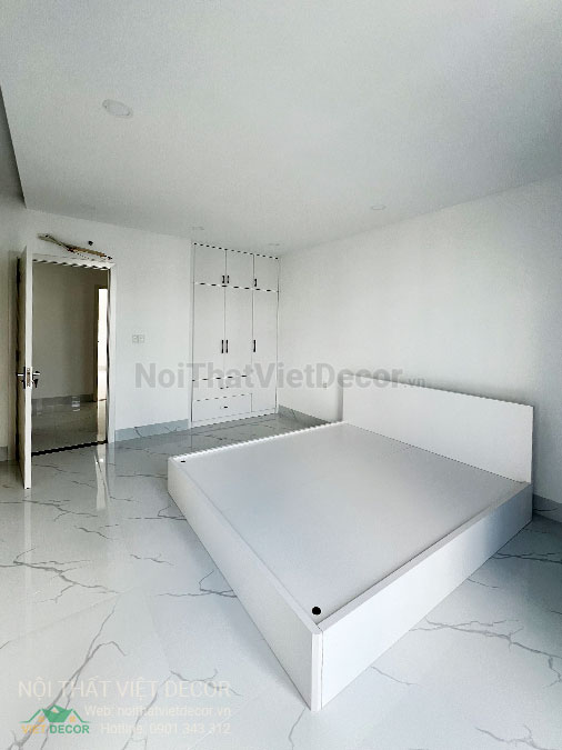 Nội Thất Việt Decor thiết kế thi công nội thất, tủ bếp gỗ công nghiệp Ba Thanh nhà liên kế 3 tầng dự án nhà liên kế Lavilla Green City Tân An, Long An, phòng ngủ