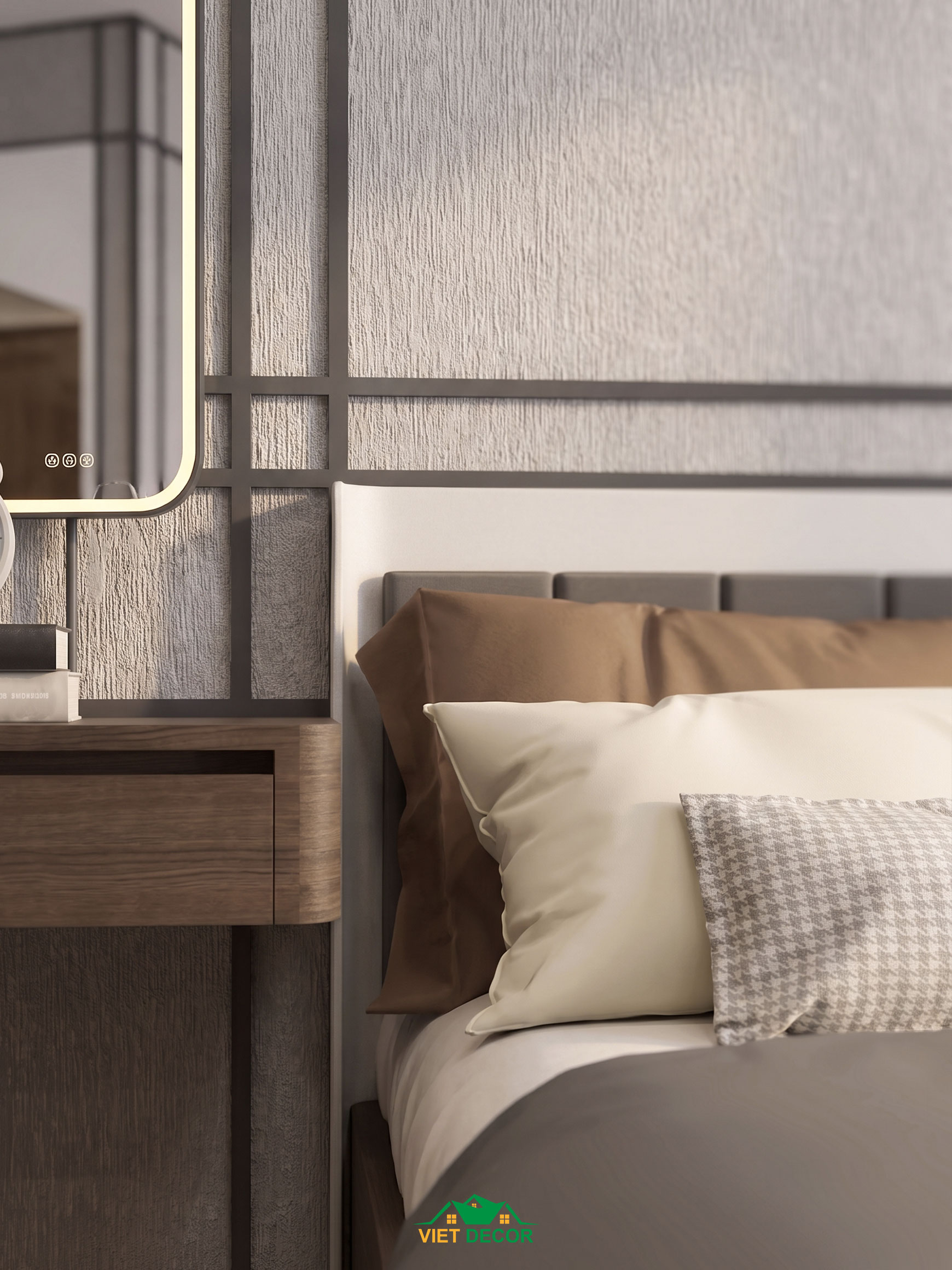 Nội Thất Việt Decor thiết kế thi công nội thất căn hộ 3 phòng ngủ The Opus One Vinhomes Grand Park TP HCM, phòng ngủ master