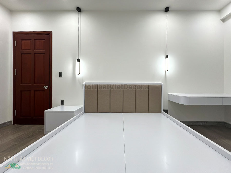 Nội Thất Việt Decor thiết kế thi công cải tạo nội thất, hoàn thiện căn hộ 3 phòng ngủ chung cư Tecco phường Linh Đồng thành phố Thủ Đức phòng ngủ master