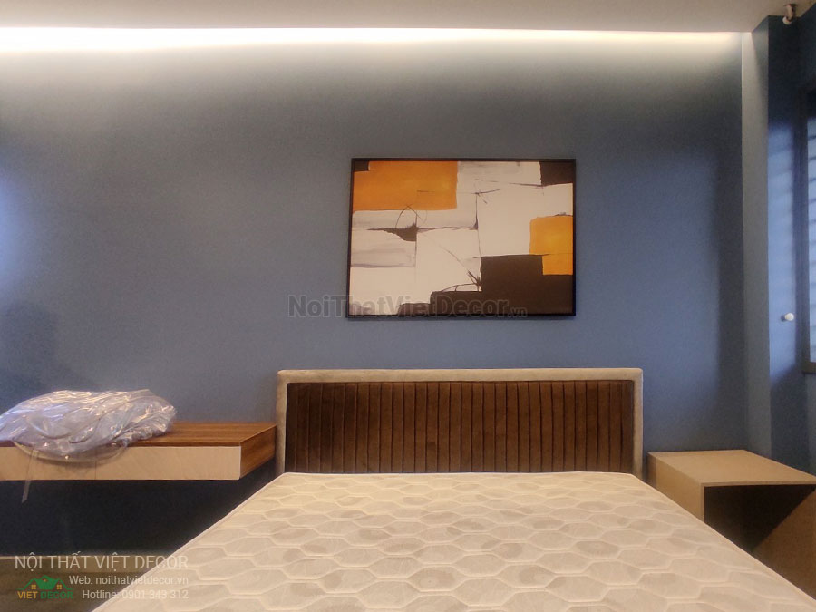 Nội Thất Việt Decor thiết kế thi công nội thất, tủ bếp gỗ công nghiệp An Cường, biệt thự 4 tầng tại dự án Lovera Premier Bình Chánh Tp Hồ Chí Minh, phòng ngủ 2, tủ quần áo