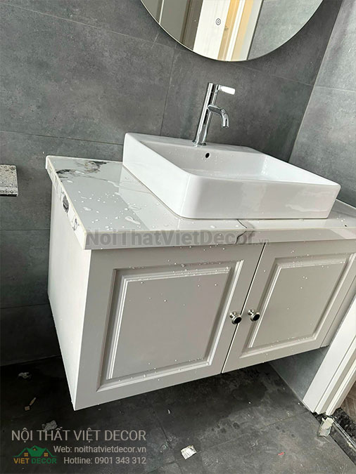 Nội Thất Việt Decor thiết kế thi công nội thất, tủ bếp gỗ công nghiệp An Cường, shophouse dự án Aminia Ninh Kiều Cần Thơ, tủ lavabo