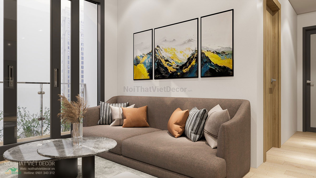 Nội thất Việt Decor thiết kế thi công nội thất căn hộ 2 phòng ngủ masteri centre point tp hồ chí minh, sofa bàn trà phòng khách