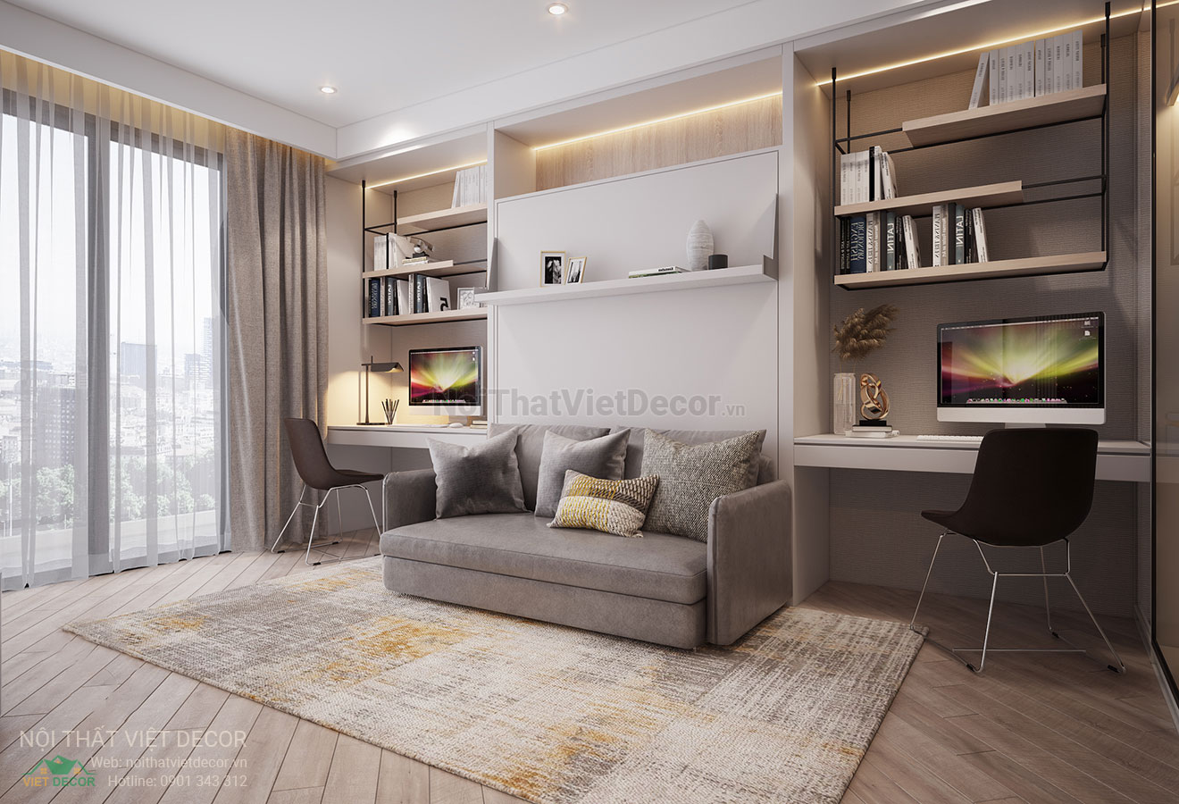 Nội thất Việt Decor thiết kế thi công trang trí nội thất căn hộ officetel dự án lavida plus quận 7 tp hồ chí minh