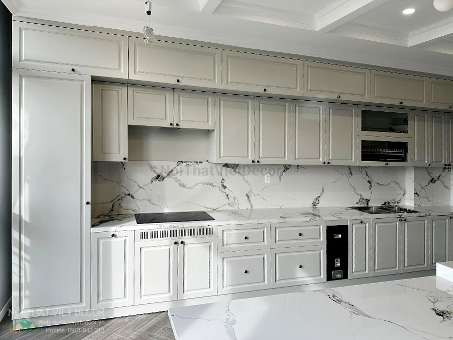 Nội Thất Việt Decor thiết kế thi công nội thất, tủ bếp gỗ công nghiệp An Cường, shophouse dự án Aminia Ninh Kiều Cần Thơ, tủ bếp