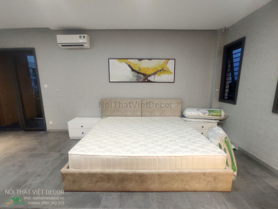 Nội Thất Việt Decor thiết kế thi công nội thất, tủ bếp gỗ công nghiệp An Cường, biệt thự 4 tầng tại dự án Lovera Premier Bình Chánh Tp Hồ Chí Minh, phòng ngủ 3, giường ngủ