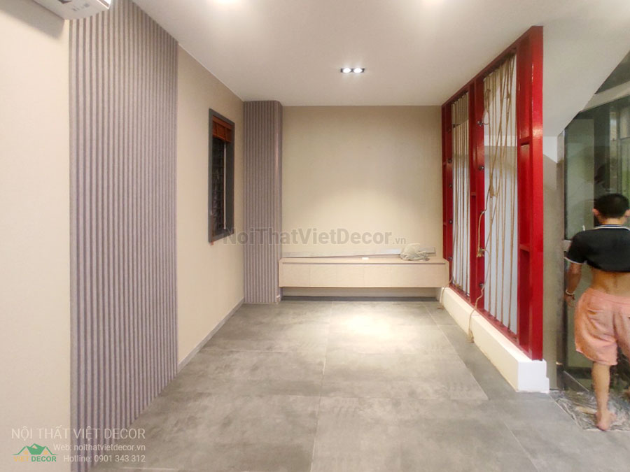 Nội Thất Việt Decor thiết kế thi công nội thất, tủ bếp gỗ công nghiệp An Cường, biệt thự 4 tầng tại dự án Lovera Premier Bình Chánh Tp Hồ Chí Minh, phòng ngủ 4, vách trang trí