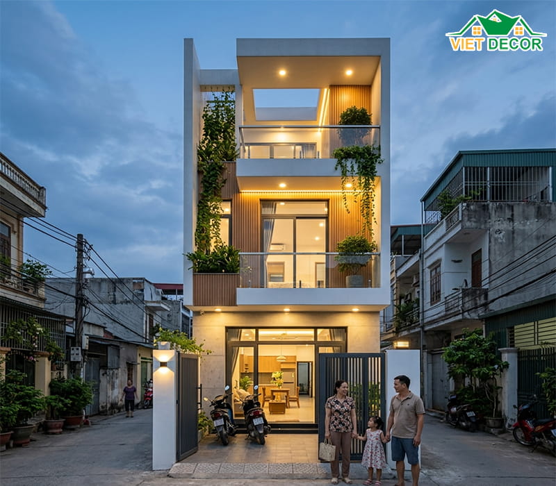4x16m mẫu nhà ống đẹp 3 tầng 4m