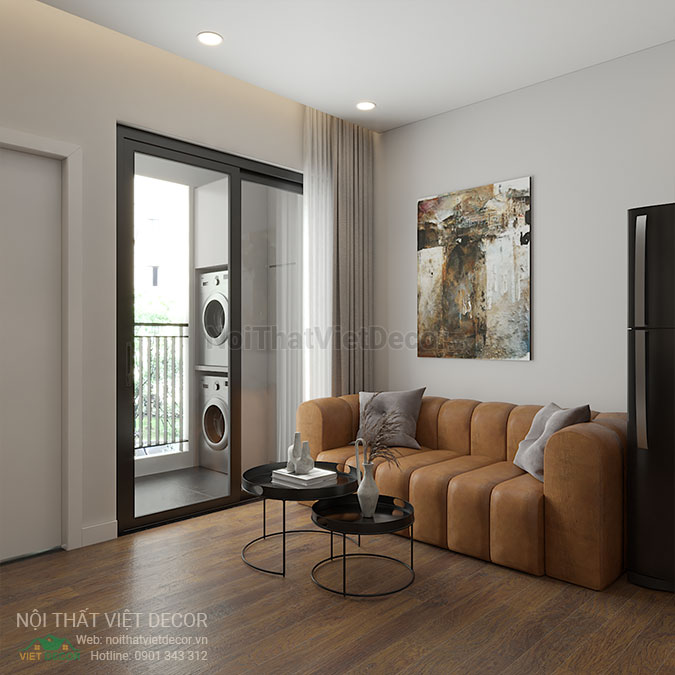 Nội thất Việt Decor thiết kế thi công nội thất chung cư 1 phòng ngủ + 45 m2 tại Bình Dương sofa bàn trà