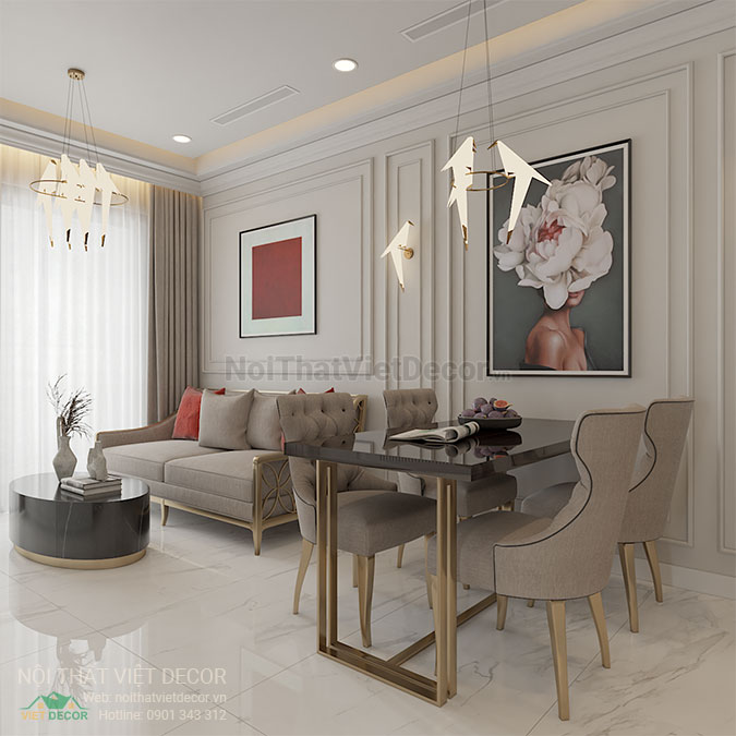 Dự án thiết kế nội thất căn hộ 2 phòng ngủ nhà chị Hương - TPHCM