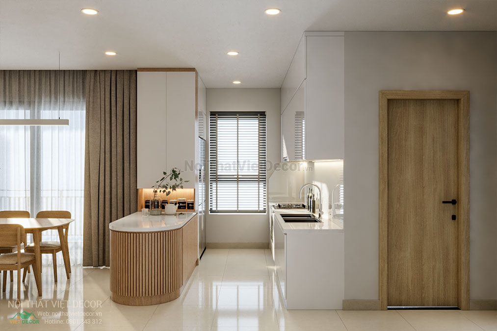 Nội thất Việt Decor thiết kế thi công nội thất căn hộ 3 phòng ngủ tại quận 12, thành phố Hồ Chí Minh, tủ bếp