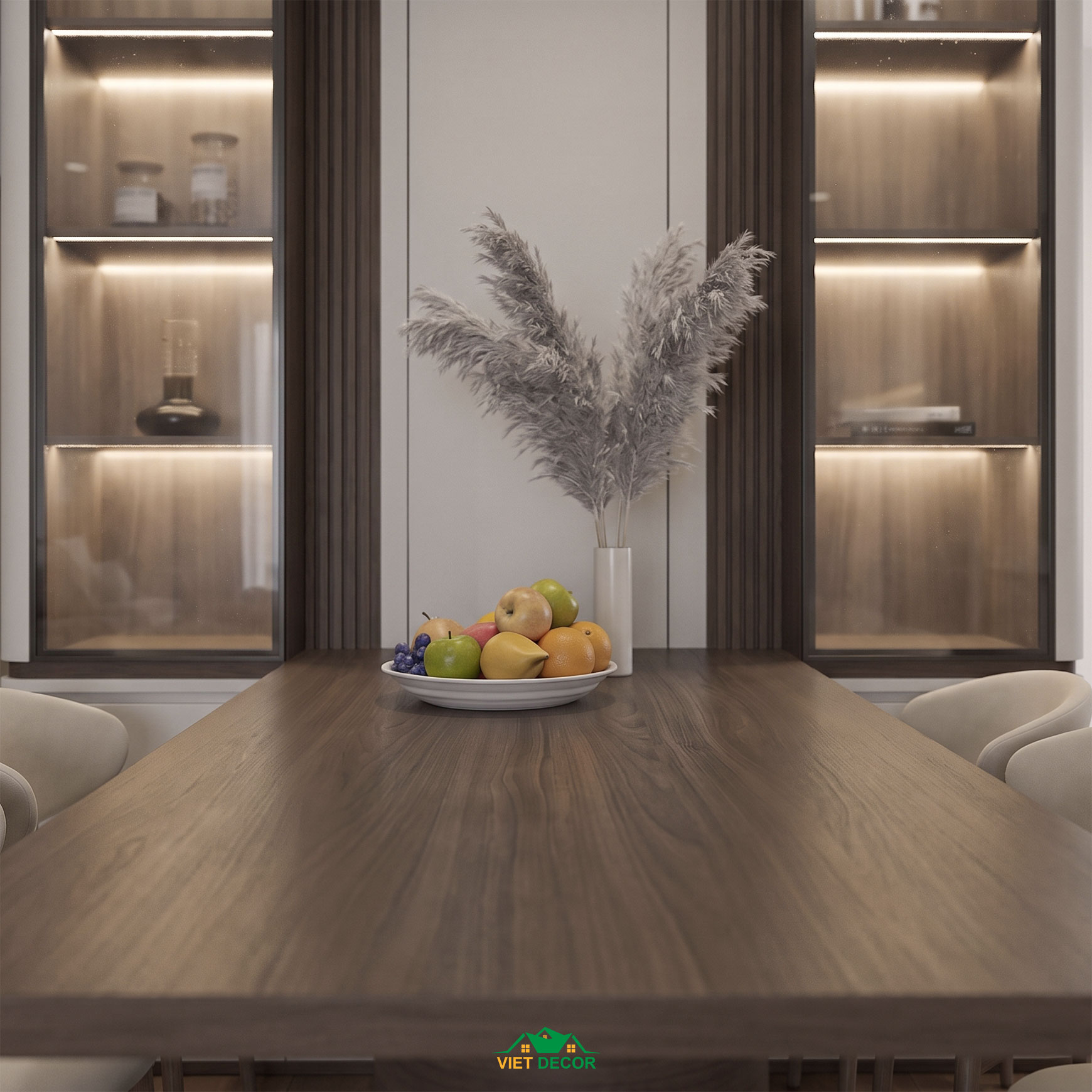 Nội Thất Việt Decor thiết kế thi công nội thất căn hộ 3 phòng ngủ The Opus One Vinhomes Grand Park TP HCM, bàn ăn