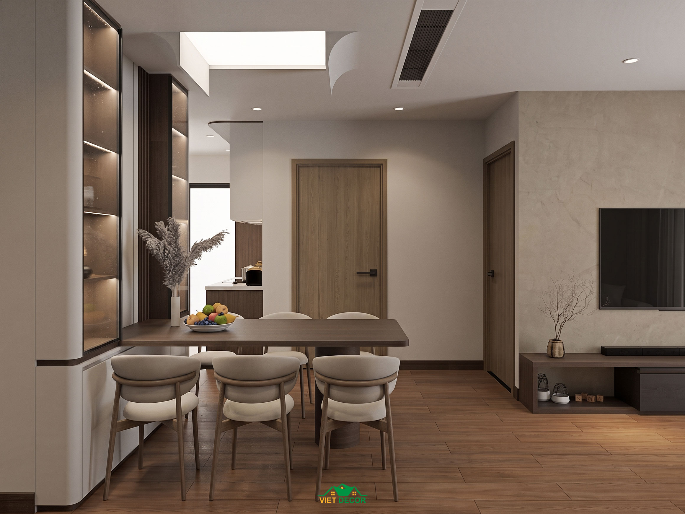 Nội Thất Việt Decor thiết kế thi công nội thất căn hộ 3 phòng ngủ The Opus One Vinhomes Grand Park TP HCM, bàn ăn