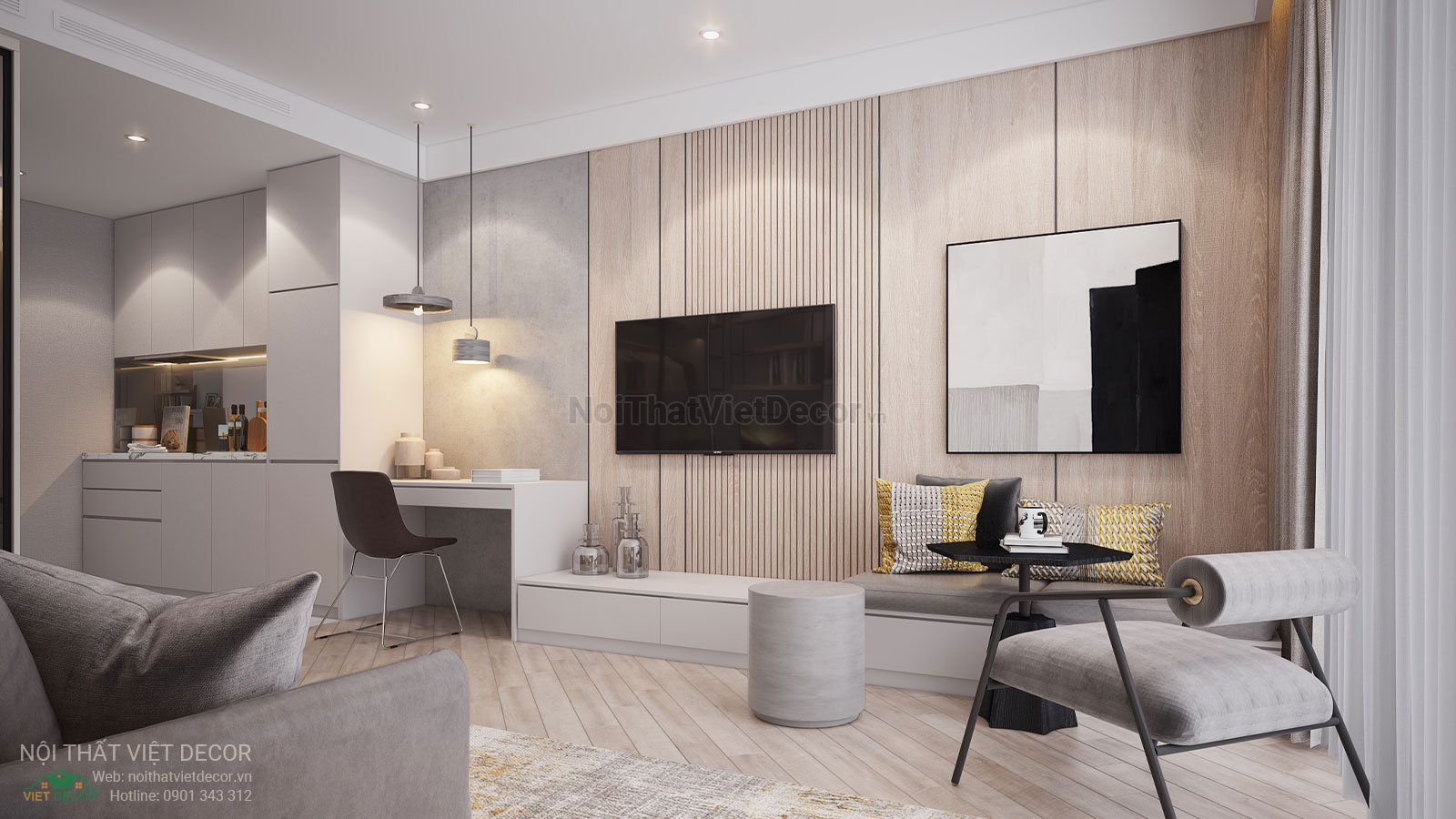 Nội thất Việt Decor thiết kế thi công trang trí nội thất căn hộ officetel dự án lavida plus quận 7 tp hồ chí minh
