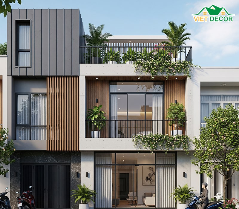 5x20 mẫu nhà ống 2 tầng đẹp 2025
