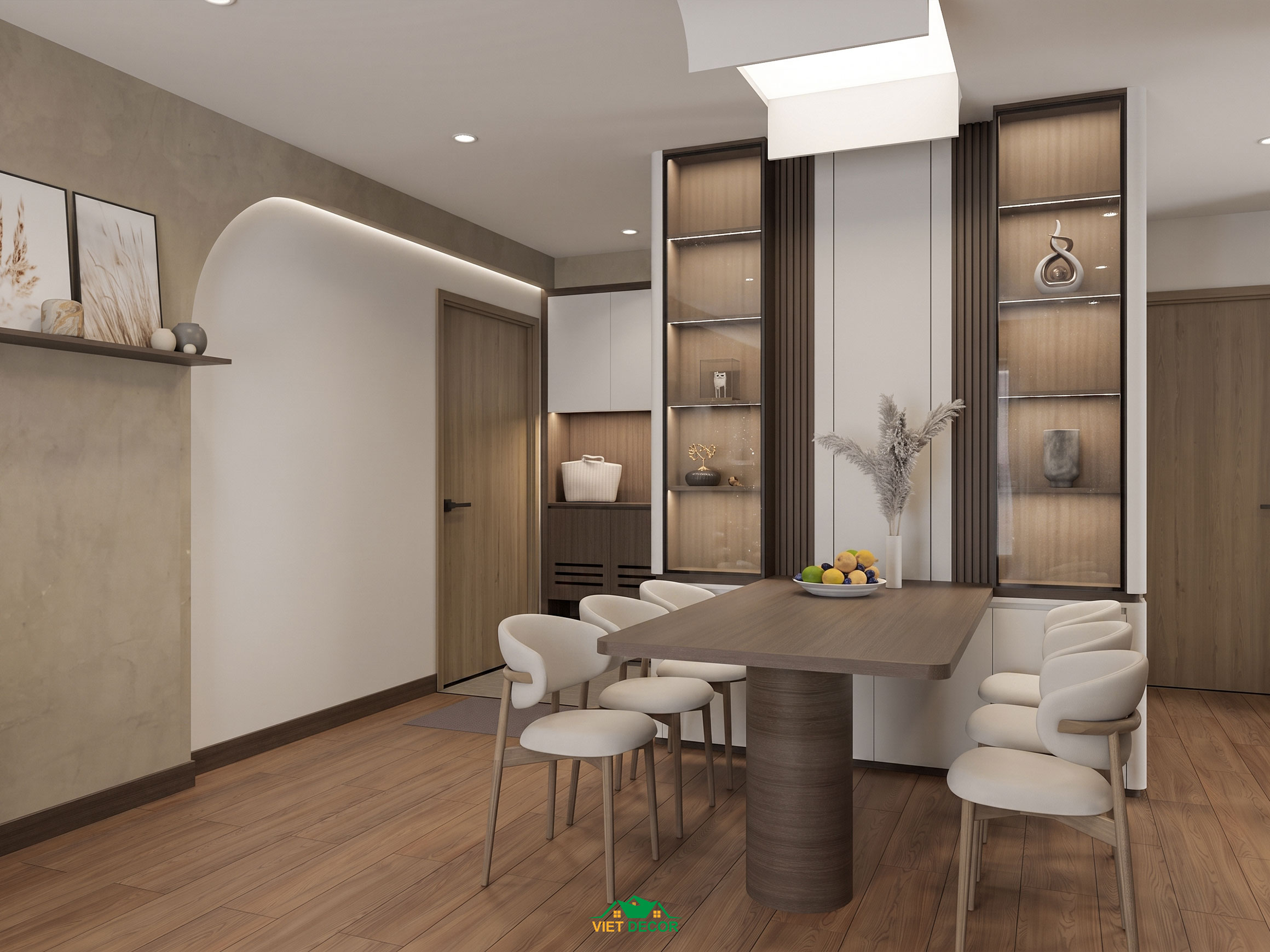 Nội Thất Việt Decor thiết kế thi công nội thất căn hộ 3 phòng ngủ The Opus One Vinhomes Grand Park TP HCM, phòng khách