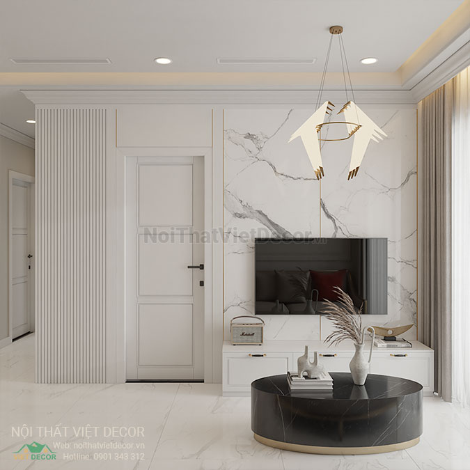 Dự án thiết kế nội thất căn hộ 2 phòng ngủ nhà chị Hương - TPHCM
