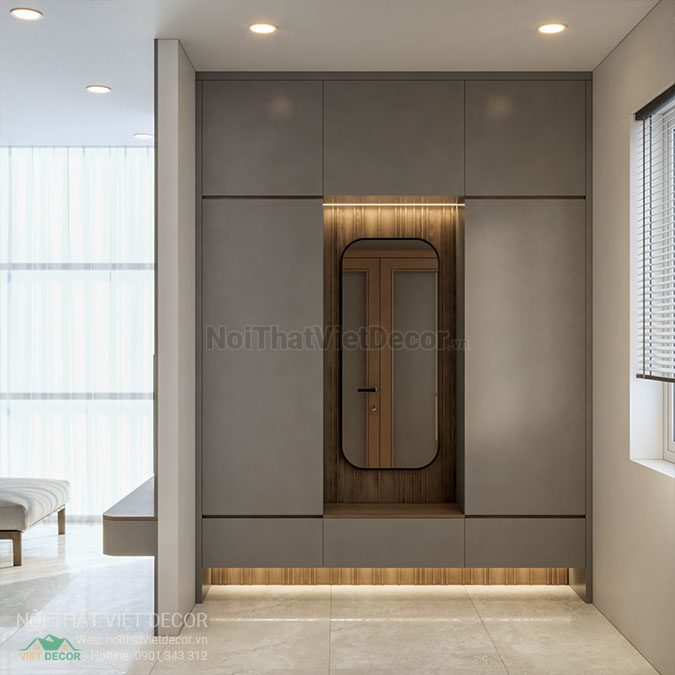 Nội thất Việt Decor thiết kế thi công nội thất căn hộ 2 phòng ngủ tại quận 7, thành phố Hồ Chí Minh, tủ giày