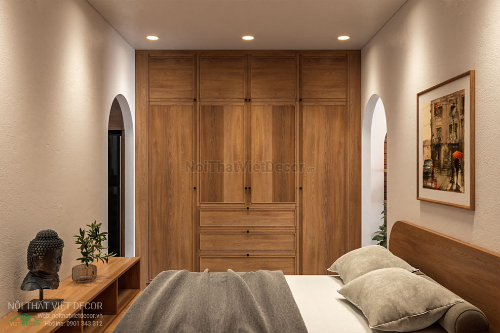 Nội thất Việt Decor thiết kế thi công nội thất nhà phố độc lạ, cá tính tại quận 2, thành phố Hồ Chí Minh, tủ quần áo phòng ngủ khách