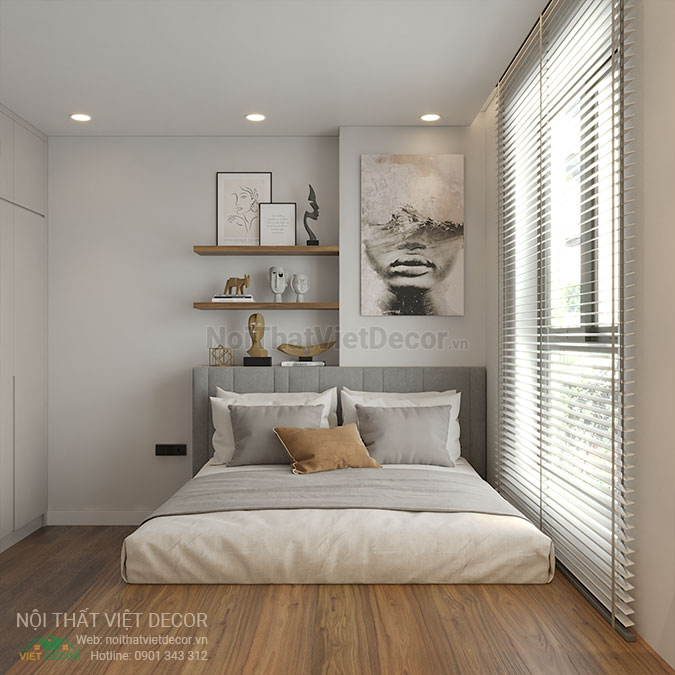 Nội thất Việt Decor thiết kế thi công nội thất chung cư 1 phòng ngủ + 45m2 tại Bình Dương phòng ngủ