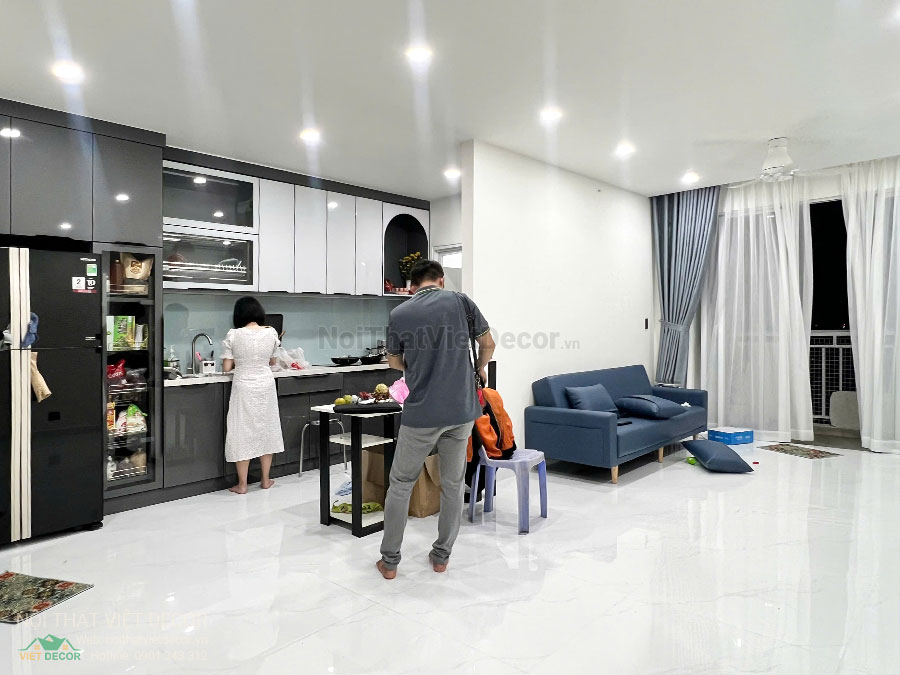 Nội Thất Việt Decor thiết kế thi công cải tạo nội thất, hoàn thiện căn hộ 3 phòng ngủ chung cư Tecco phường Linh Đồng thành phố Thủ Đức phòng khách