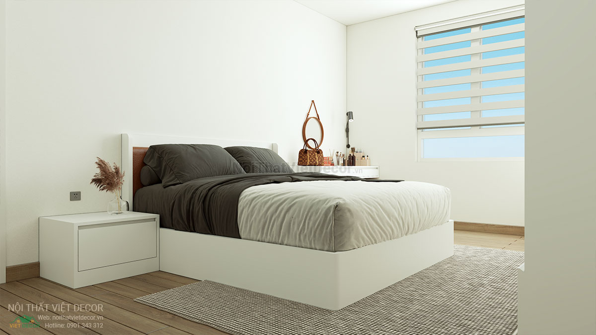 Nội Thất Việt Decor thiết kế thi công cải tạo nội thất, hoàn thiện căn hộ 3 phòng ngủ chung cư Tecco phường Linh Đồng thành phố Thủ Đức phòng ngủ master