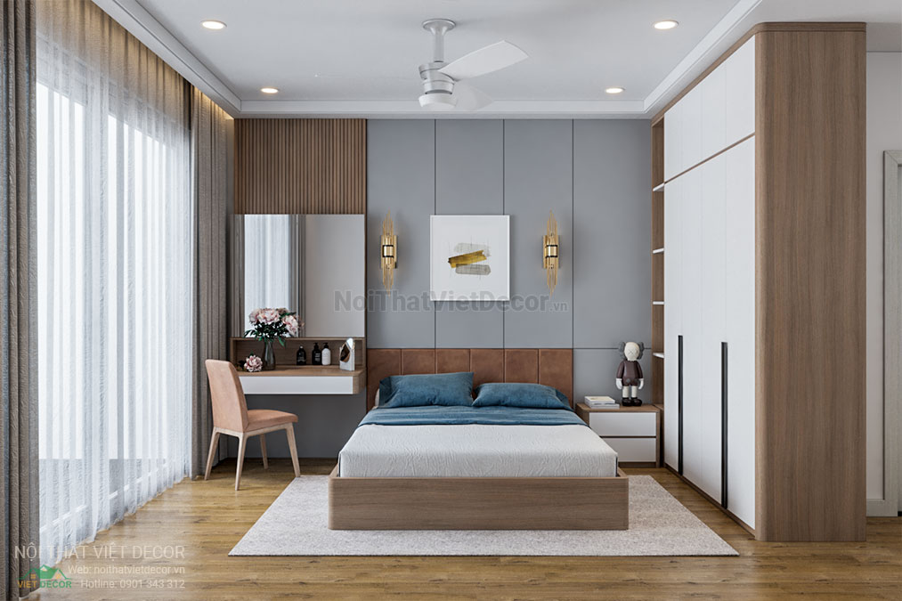 Nội thất Việt Decor thiết kế thi công nội thất nhà phố 3 phòng ngủ tại huyện Nhà Bè, thành phố Hồ Chí Minh, phòng ngủ 1