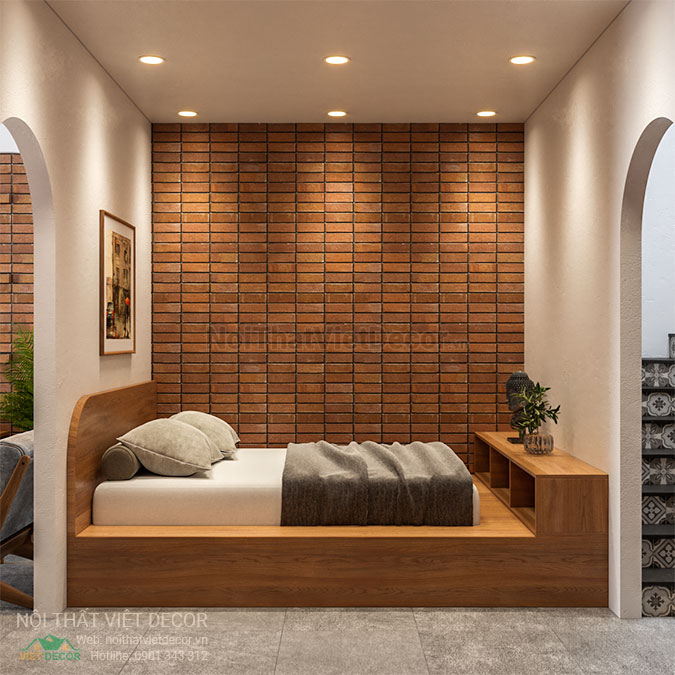 Nội thất Việt Decor thiết kế thi công nội thất nhà phố độc lạ, cá tính tại quận 2, thành phố Hồ Chí Minh, giường ngủ phòng ngủ khách
