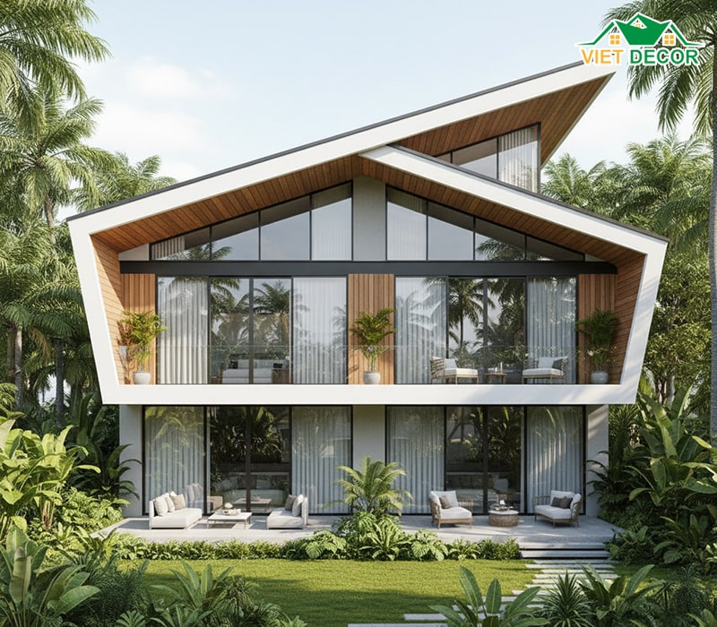 Mẫu thiết kế mái lệch – Độc đáo, cá tính