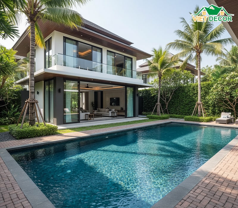 Biệt thự nhà vườn 2 tầng có hồ bơi