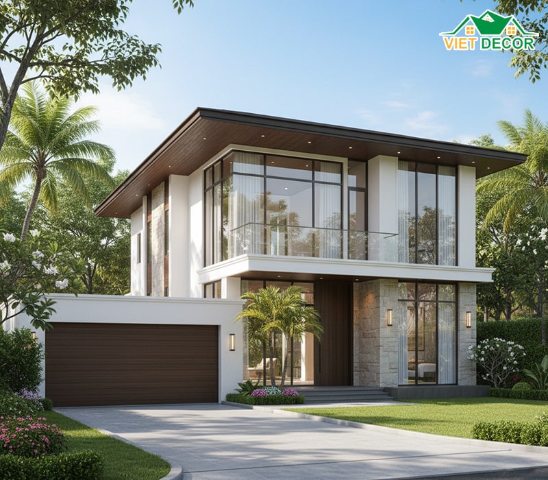 Biệt thự nhà vườn 2 tầng có gara ô tô riêng