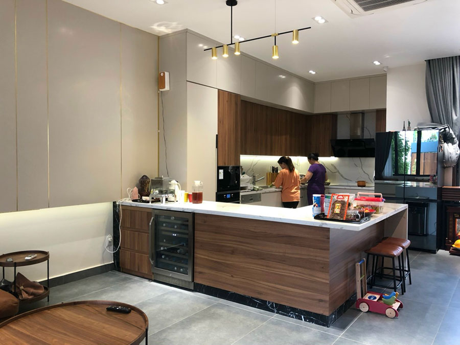 Thiết kế thi công nội thất biệt thự chị Hoa quận 2 Hồ Chí Minh gỗ công nghiệp An Cường