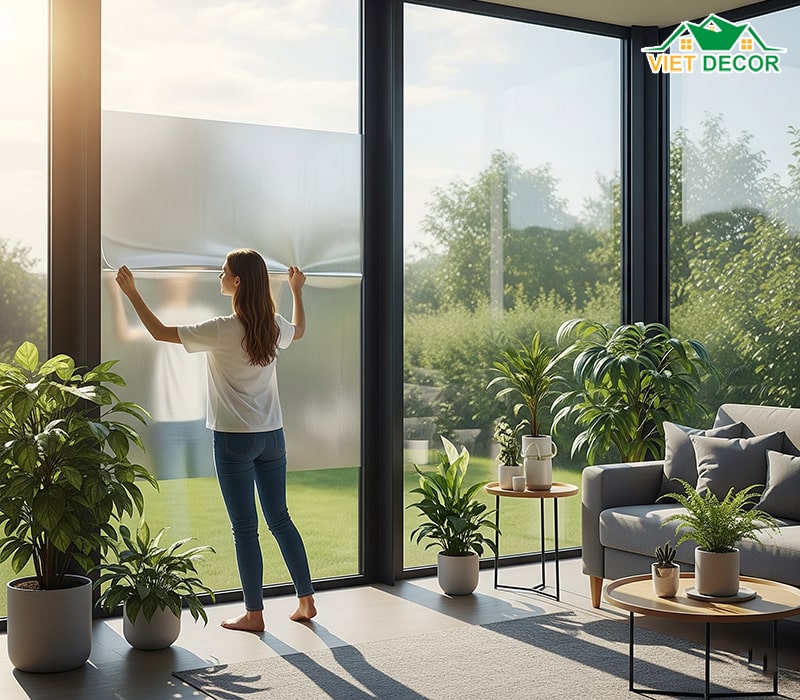 Sử dụng giấy dán cách nhiệt cho cửa kính