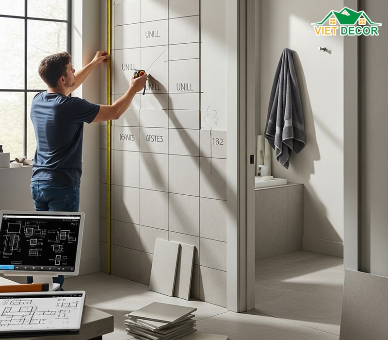 Một vài lưu ý khi tính gạch ốp tường phòng tắm