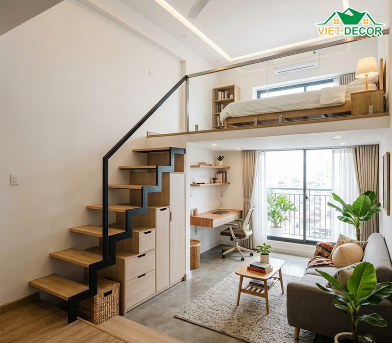 Kinh nghiệm thiết kế gác lửng chung cư đẹp và tối ưu