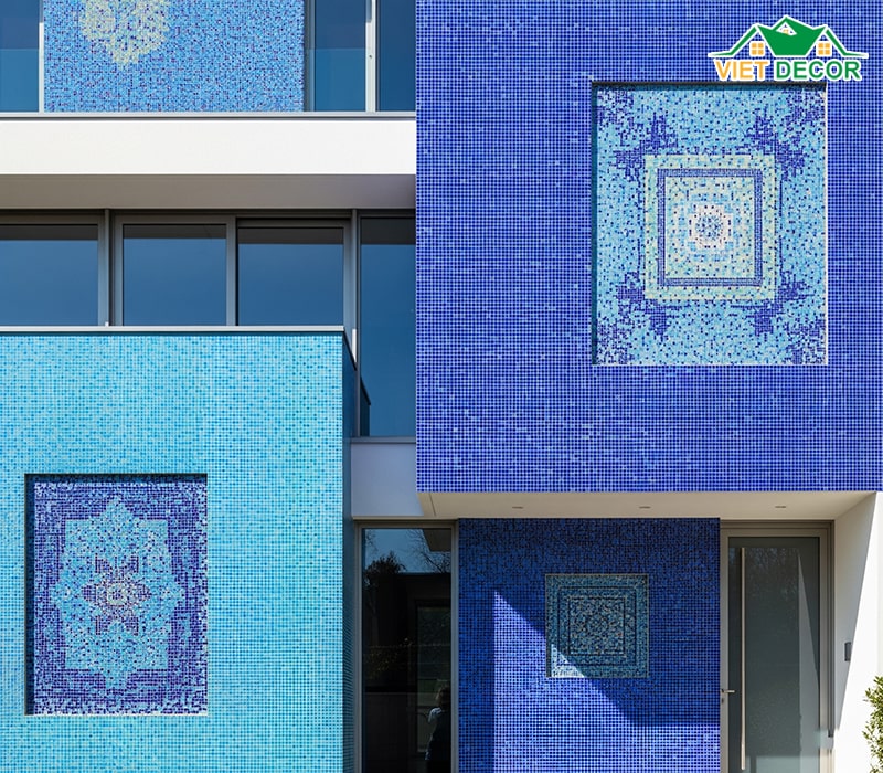 Gạch mosaic màu xanh dương