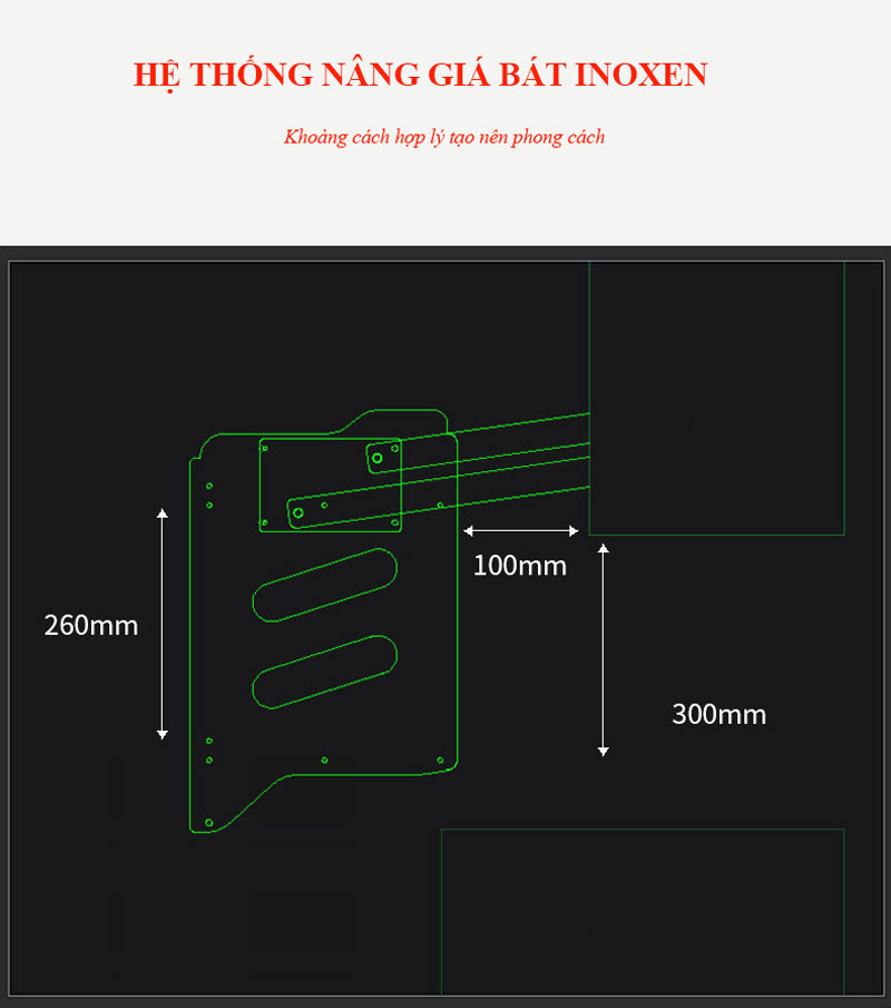 Nội thất việt Decor phụ kiện giá chén bát nâng hạ tủ bếp trên inoxen BNH304.70/80/90