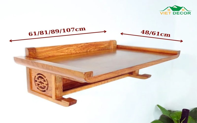 Kích thước bàn thờ treo tường chuẩn phong thủy