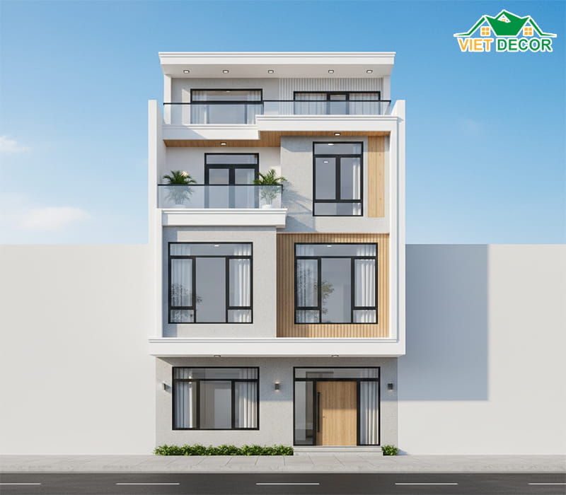 Thiết kế nhà ống 2 tầng 5m có gác lửng tăng diện tích sử dụng