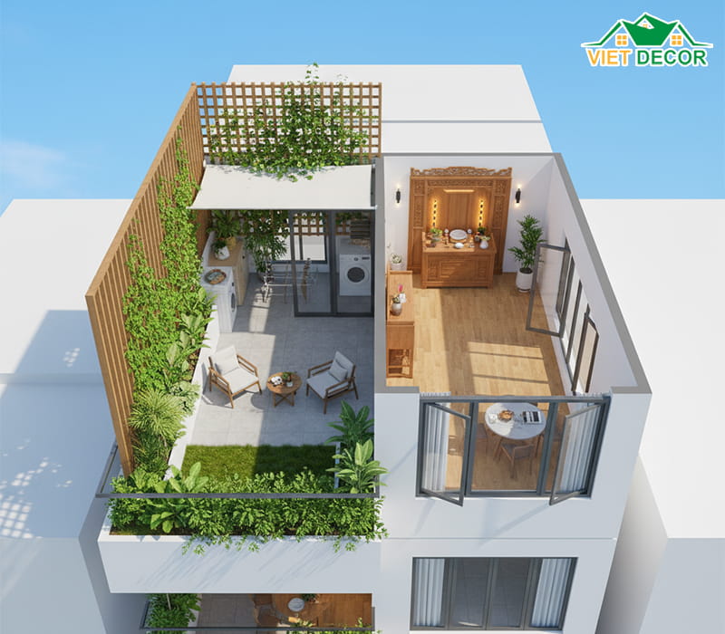 Tầng 4: Khu vực tâm linh và không gian phụ