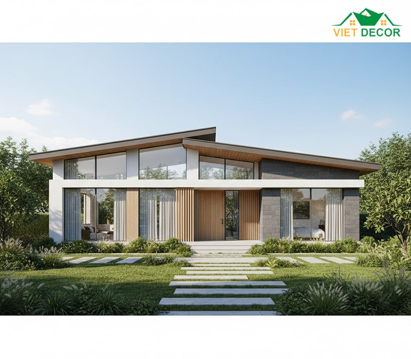 Mẫu nhà 1 tầng 80m2 3 phòng ngủ