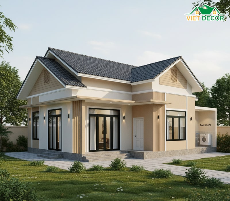 Thiết kế khu vực vệ sinh và sân phơi hợp lý