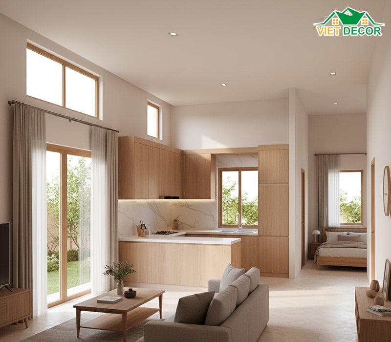 Vị trí đặt bếp và phòng ngủ