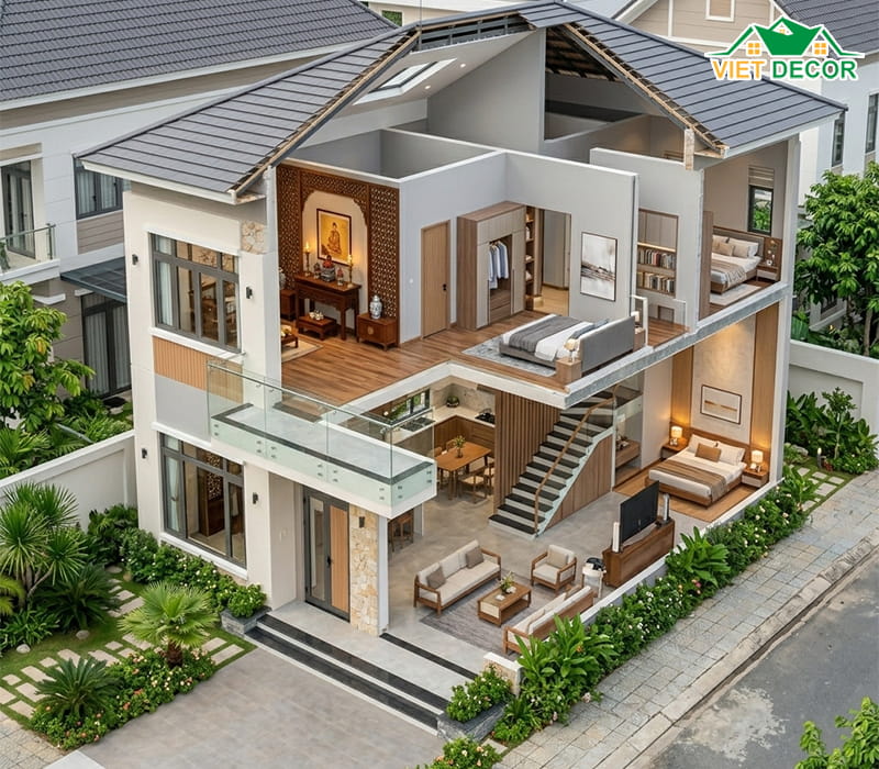 Tại sao mẫu nhà 2 tầng 4 phòng ngủ 1 phòng thờ được ưa chuộng nhất hiện nay?