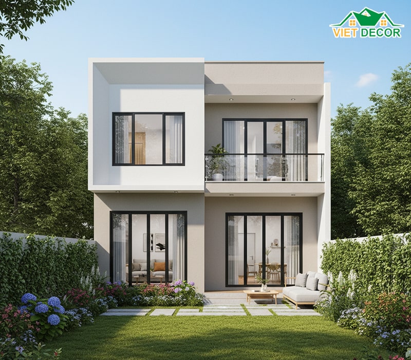Mẫu nhà mặt phố 2 tầng 4 phòng ngủ dưới 1 tỷ