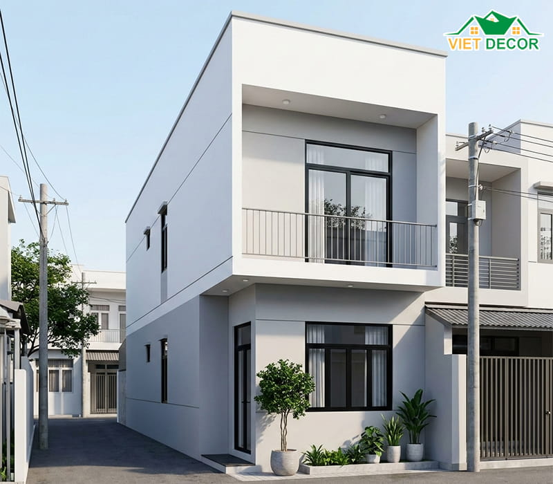 Mẫu nhà ống 2 tầng phong cách hiện đại (Minimalism)