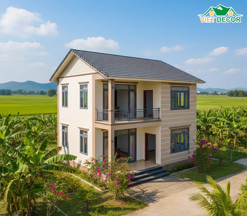 Mẫu nhà 2 tầng đẹp ở nông thôn giá rẻ