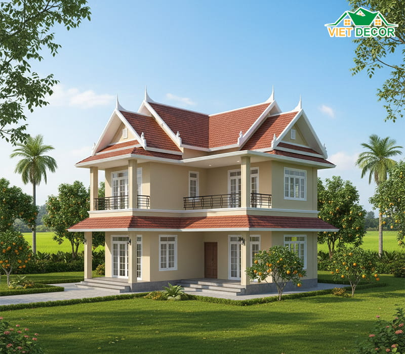 Mẫu nhà 2 tầng mái Thái hiện đại – Đẹp không lỗi mốt