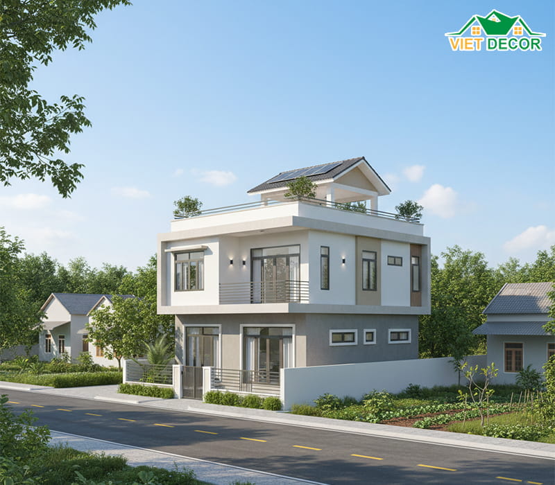 Mẫu nhà 2 tầng mái bằng – Hiện đại, trẻ trung và dễ nâng cấp